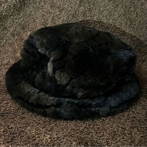 Parkhurst Vintage Brown and Black Faux Fur Bucket Hat